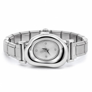 Reloj curveado con 3 ziconias contemporaneo SB16013