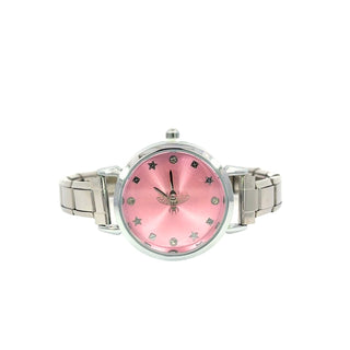 Reloj italiano rosa con detalle de abeja SB1608