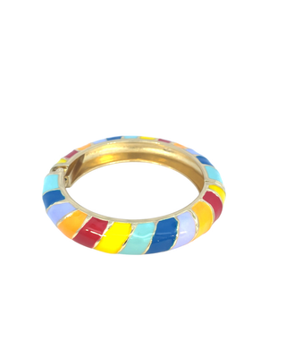 Brazalete esmaltado arcoiris linea diagonal  SB12009