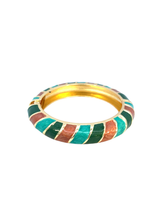 Brazalete esmaltado tricolor (cafe) linea diagonal SB12008