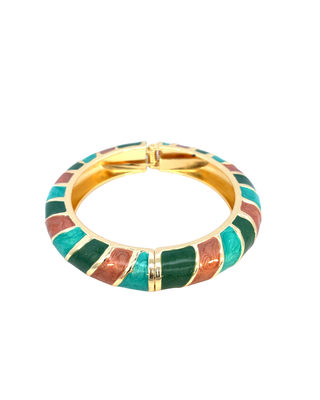 Brazalete esmaltado tricolor (cafe) linea diagonal SB12008