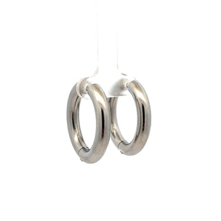 Arracada plateada grande chunky circular SE08001