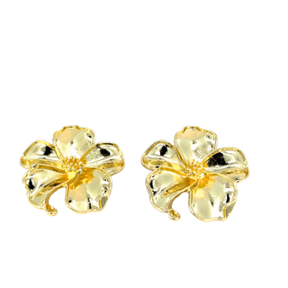 Arete chunky dorado flor 5 petalos SE09003