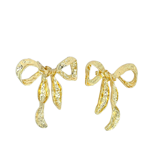 Arete dorado chunky de moño SE09004