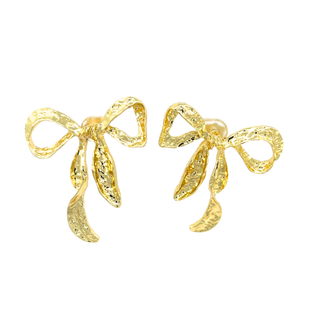 Arete dorado chunky de moño SE09004
