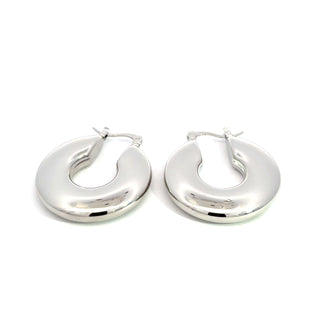 Arracada plateada chunky ovalada SE15001