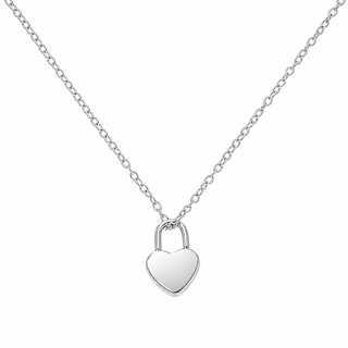 Collar con un dije de candado en forma de corazón SN04013