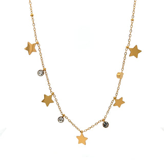 Gargantilla corta con dijes de estrellas y brillos SN04002