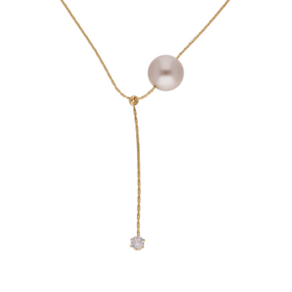 Gargantilla en forma de Y con perla zirconia colgante SN07021
