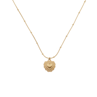 Collar con colgante de corazón de estilo romántico y vintage SN07027