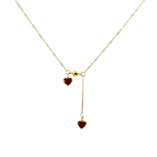 Collar de estilo corbatero con colgantes de corazón SN0801