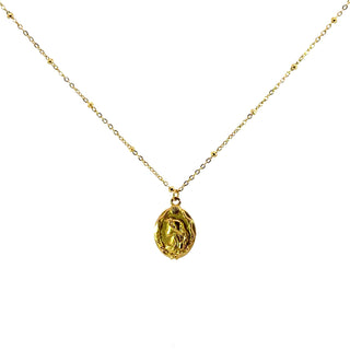 Gargantilla con dije de medalla dorada SN0805