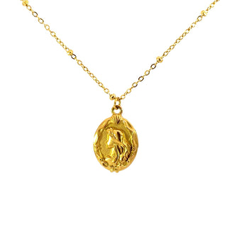 Gargantilla con dije de medalla dorada SN0805