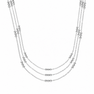 Collar plateado de tres niveles con esferas de tres SN1204