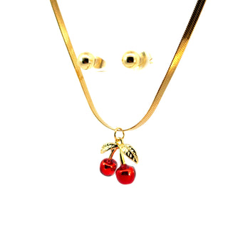 Set acero cadena planchada y cerezas ST08009
