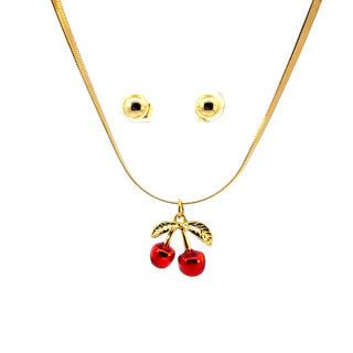 Set acero cadena planchada y cerezas ST08009