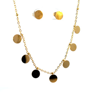 Set acero con dijes circulares ST10001
