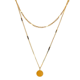 Gargantilla doble con dije de circulo SN09002