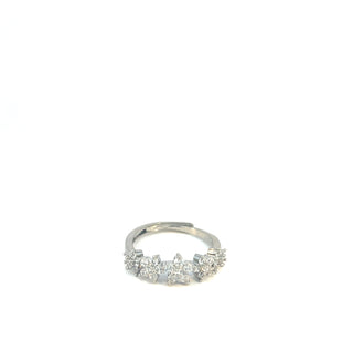 Anillo plateado de 5 flores RA04026