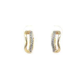 Huggie doble mitad lisa mitad piedra ER08008