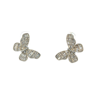 Arete mariposa cristal blanco ER10001