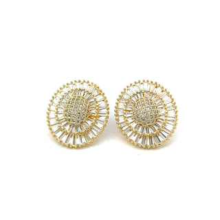 Arete flor ovalado cristal ER11002