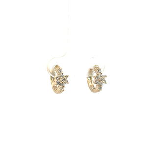 Huggie flor de zirconia ER03030