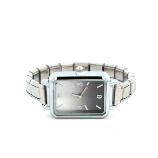 Reloj rectangular con efecto sunray negro SB1609