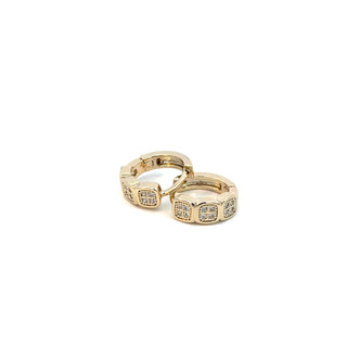 Huggie cuadros con zirconia incrustada ER03054
