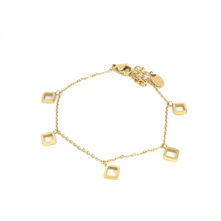 Pulsera delgada con siluetas de cuadros pequeños SP15001