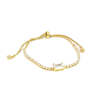 Pulsera delgada ajustable con cristales PL06003
