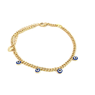 Pulsera delgada de tejido barbado con ojitos PL04004