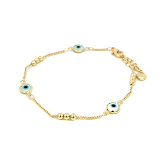 Pulsera básica dorada de ojos turcos PL04008