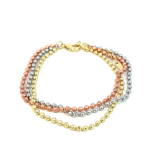Pulsera triple florentino de bolas  PL11003
