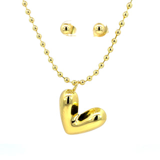 Set acero chunky corazon ST08002