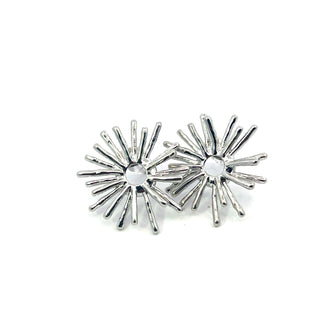 Arete circular forma de sol plateado ER03065