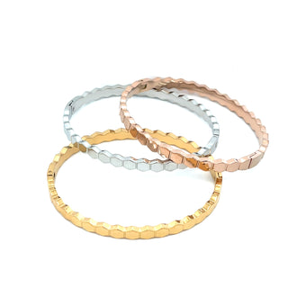 Brazalete tres oros con hexagonos SB06001