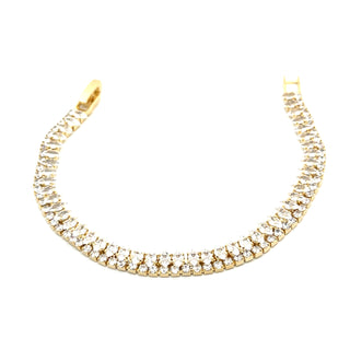 Pulsera tipo baguete doble PL06016