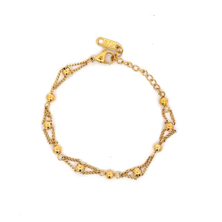 Pulsera doble con detalle de bolitas SP1206