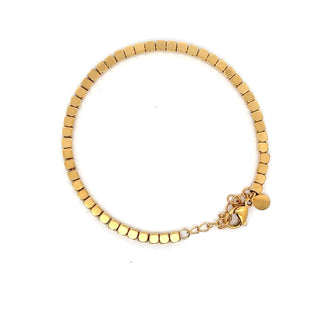 Pulsera dorada de eslabones cuadrados tridimensionales SP1205