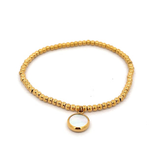 Pulsera dorada con dije colgante de madreperla SP1207