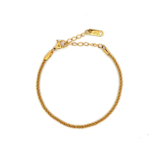 Pulsera delgada de color dorado de eslabones compactos SP0808