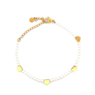 Pulsera de perlas con corazones SP1405
