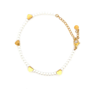 Pulsera de perlas con corazones SP1405