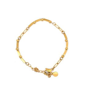 Pulsera con eslabones rectangulares tipo barra y esferas pequeñas SP1407