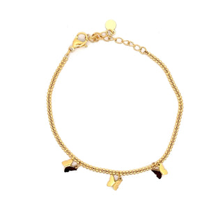 Pulsera fina con dijes colgastes de mariposa SP1409